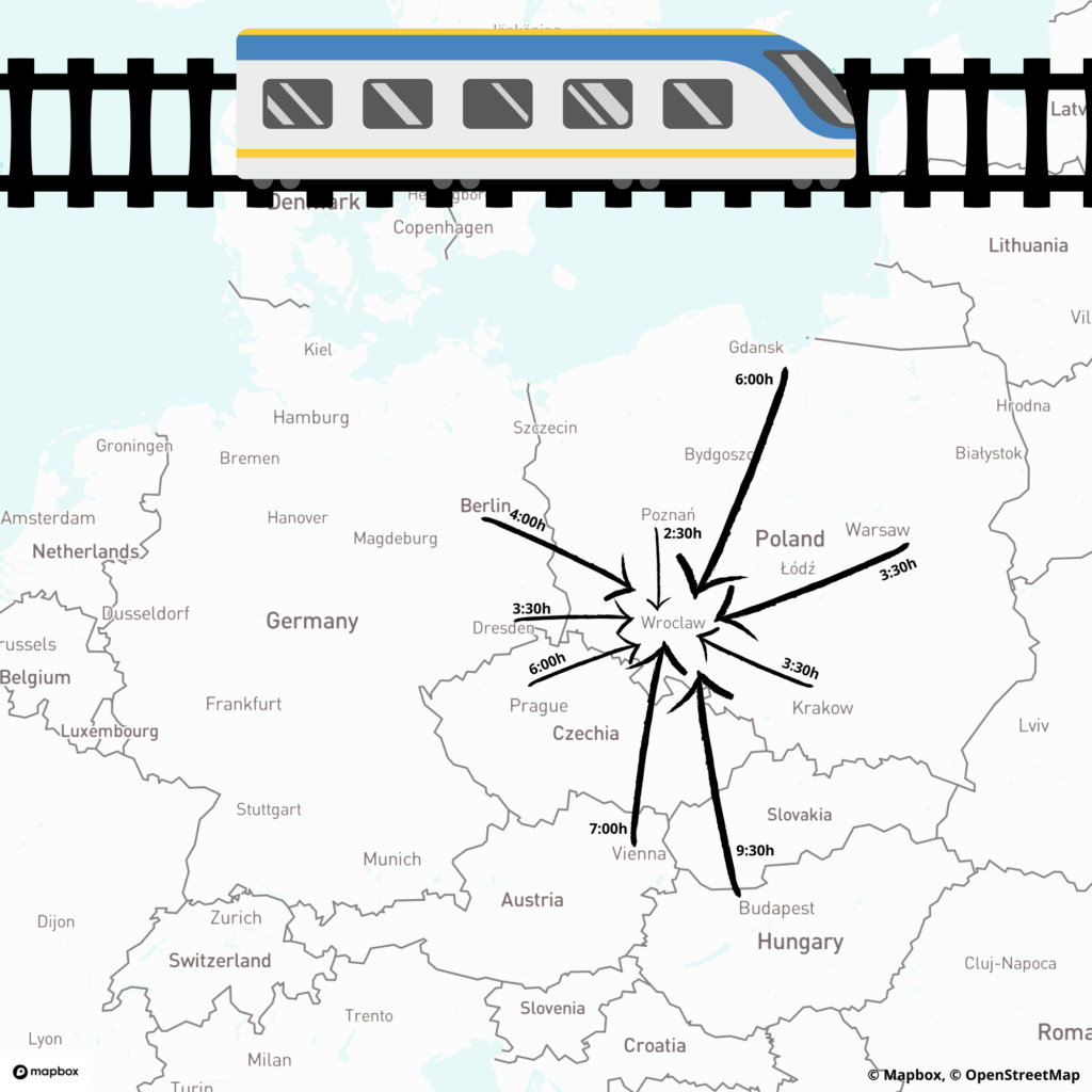 Get to Wroclaw by train