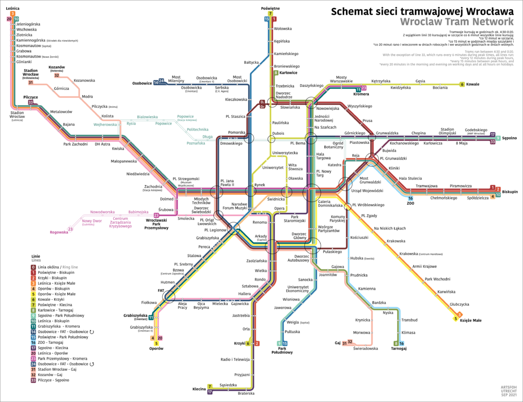 Breslau Netzplan Straßenbahn