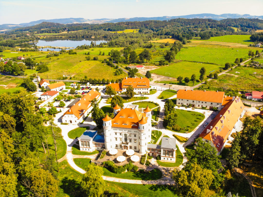 Palace Wojanów from the air